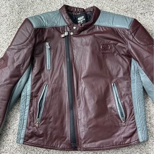 Vintage Segura Motorcycle Jacket Men’s Size 50 Padded Brown Gray Made In‎ France